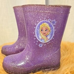 Purple Glitter Kids Rain Boots